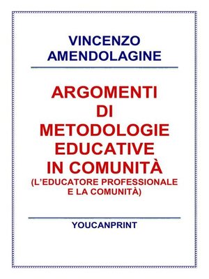 cover image of Argomenti di metodologie educative in comunità